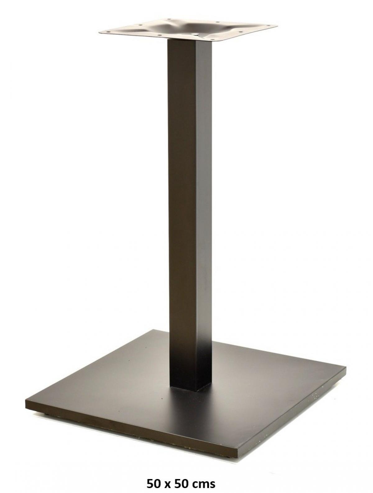 Base de mesa BEVERLY 50C, tubo cuadrado, negra, base de 50 x 50 cms, altura 72 cms