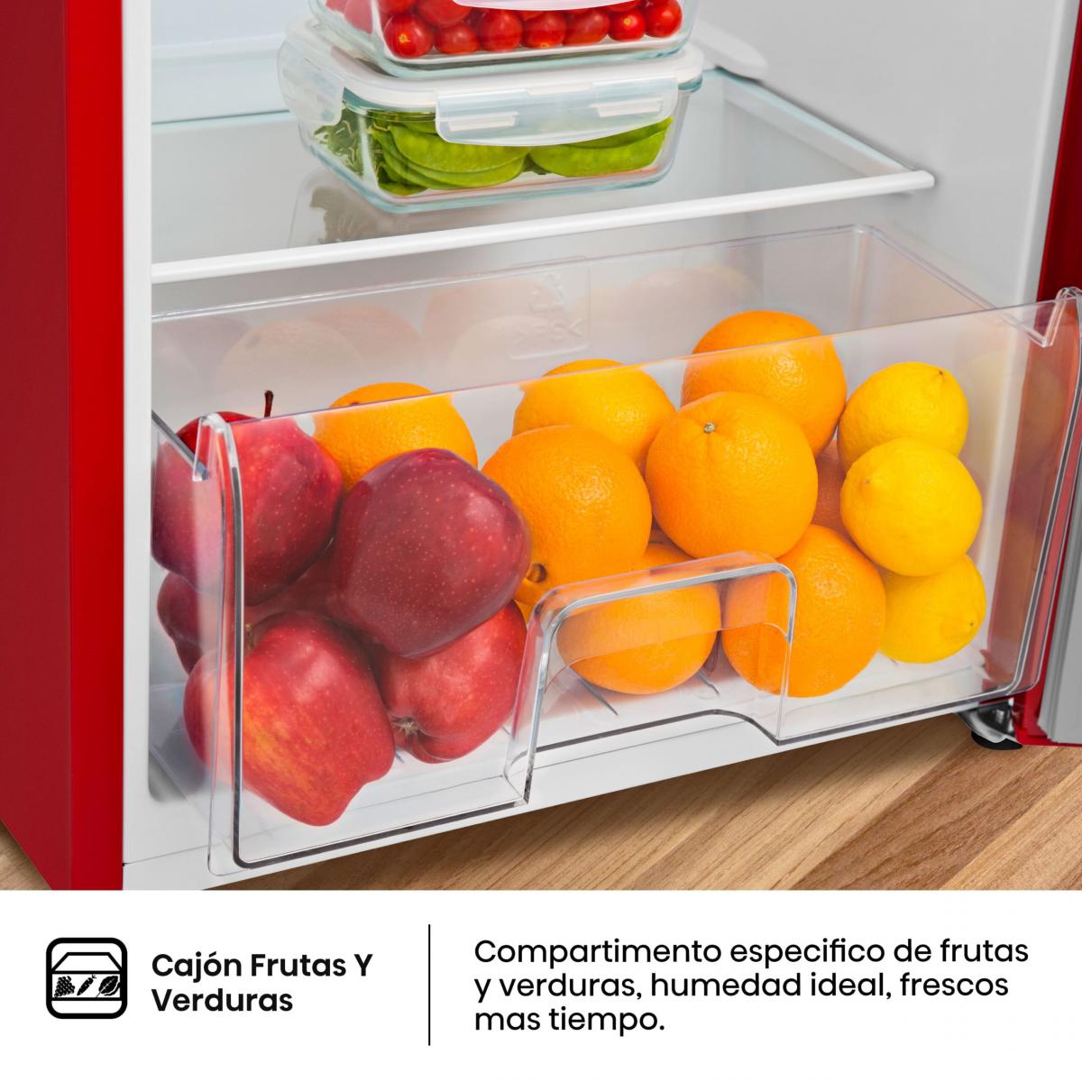 FRIGORIFICO 1P. HISENSE RR220D4BRE 126,5X51,5 CICLICO E C-CONG. ROJO 165L