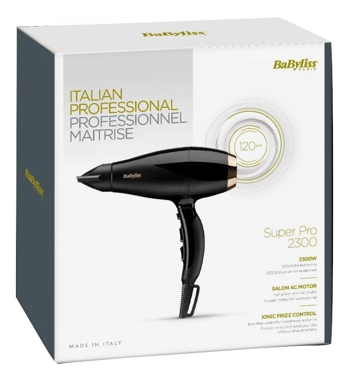 SECADOR BABYLISS 6714E 2300W AC IONICO 2 BOQUILLAS