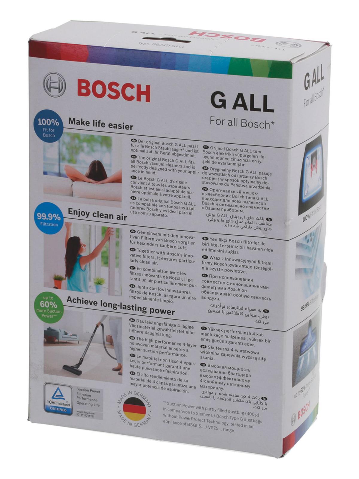 PAQUETE 4 BOLSAS+1FILTRO ASPIR.BOSCH BBZ41FGALL