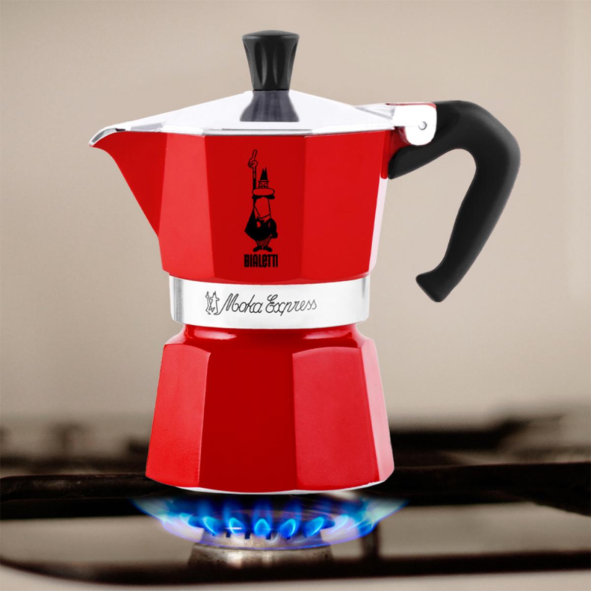 CAFETERA ITALIANA BIALETTI 0004942-NP MOKA EXPRESS ROJA 3T VITRO