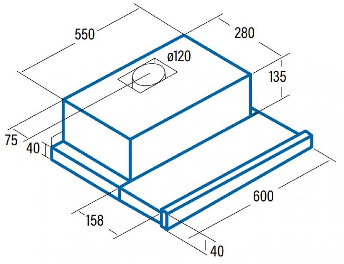 CAMPANA CATA TF5260 WH-G BCA.TELESC.60CM 325m-h 02034501