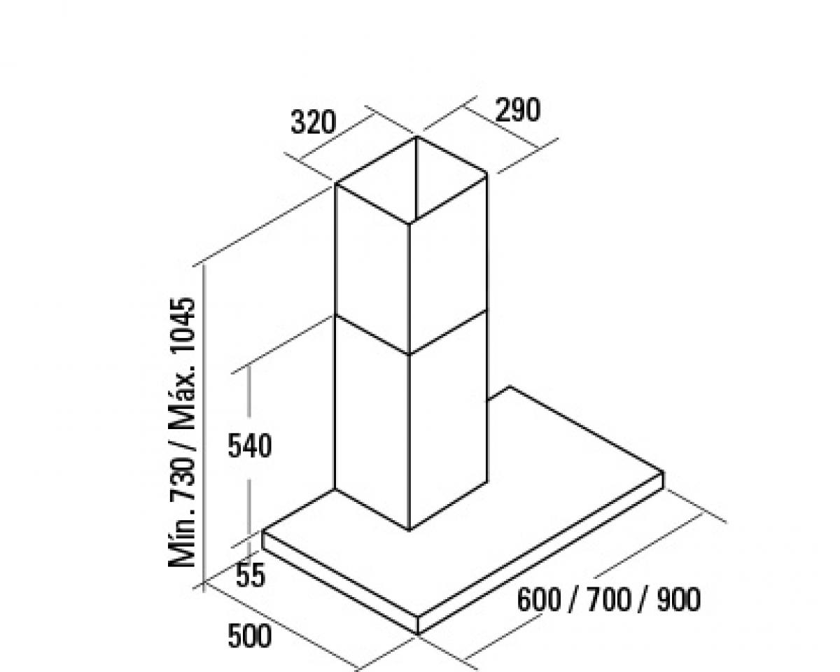 CAMPANA DECOR.CATA ST7000X INOX 70CM 302m-h 02021309