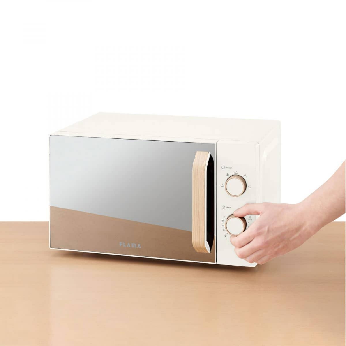 MICROONDAS FLAMA 1831FL 20L 700W S-GRILL CRISTAL-CREMA