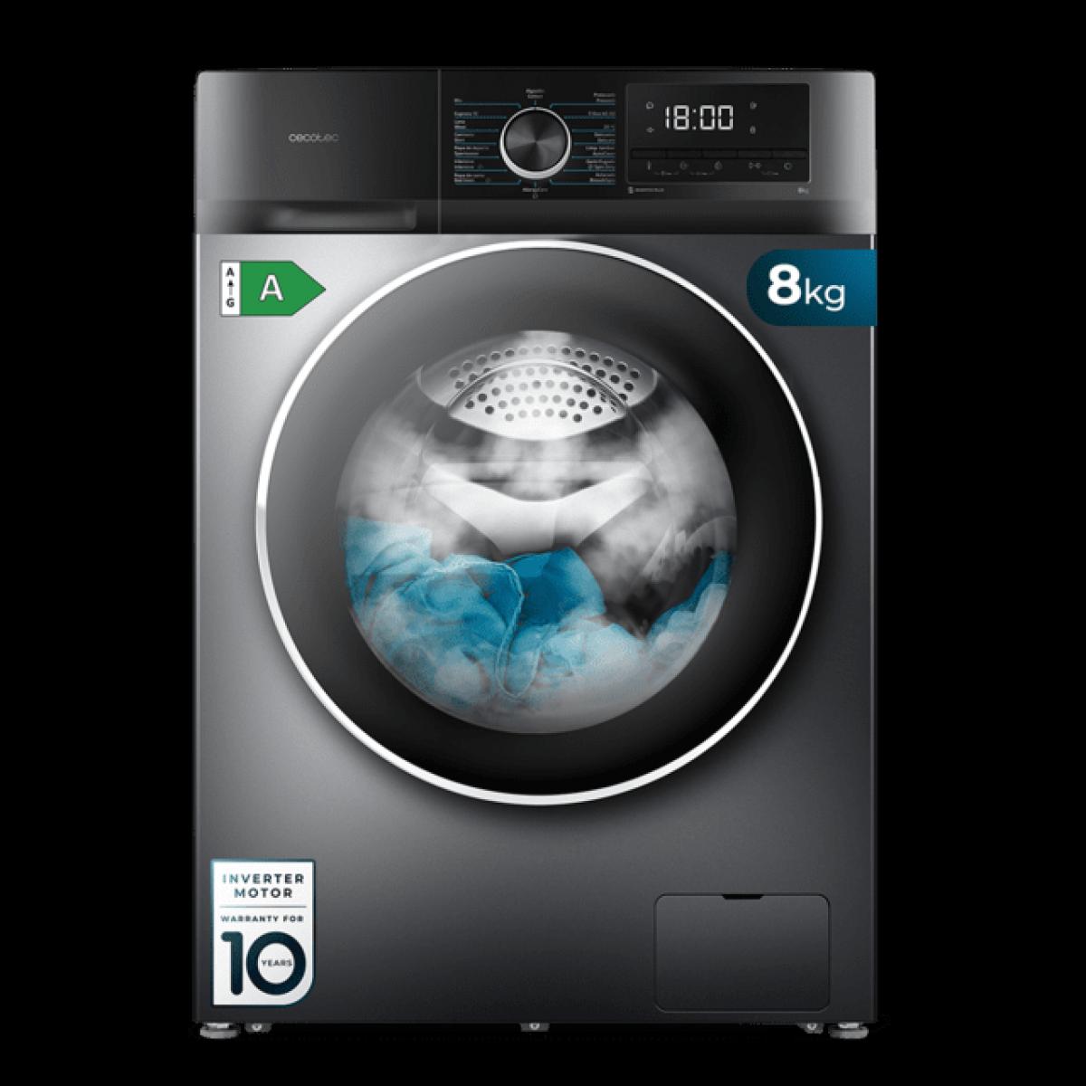 LAVADORA CECOTEC 02467 BOLERO DRESSCODE 8500 8KG 1400RPM A INVERTER INOX