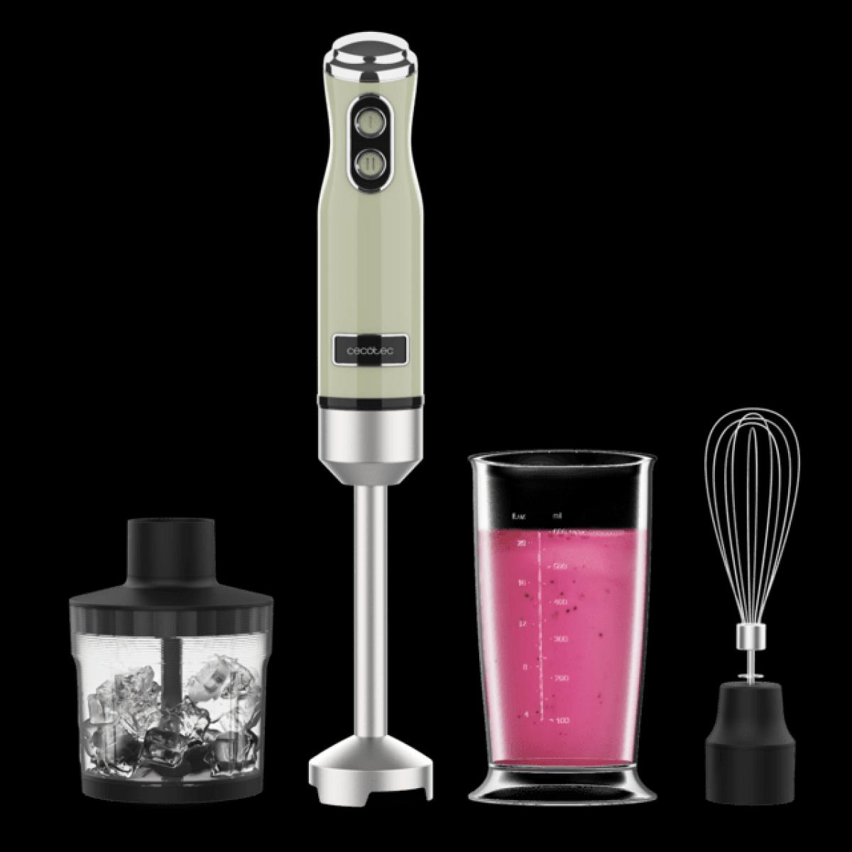 BATIDORA CECOTEC 03946 POWER RETROGREEN 1200MAX CREAM&CRUSH 1200W COMPLETA