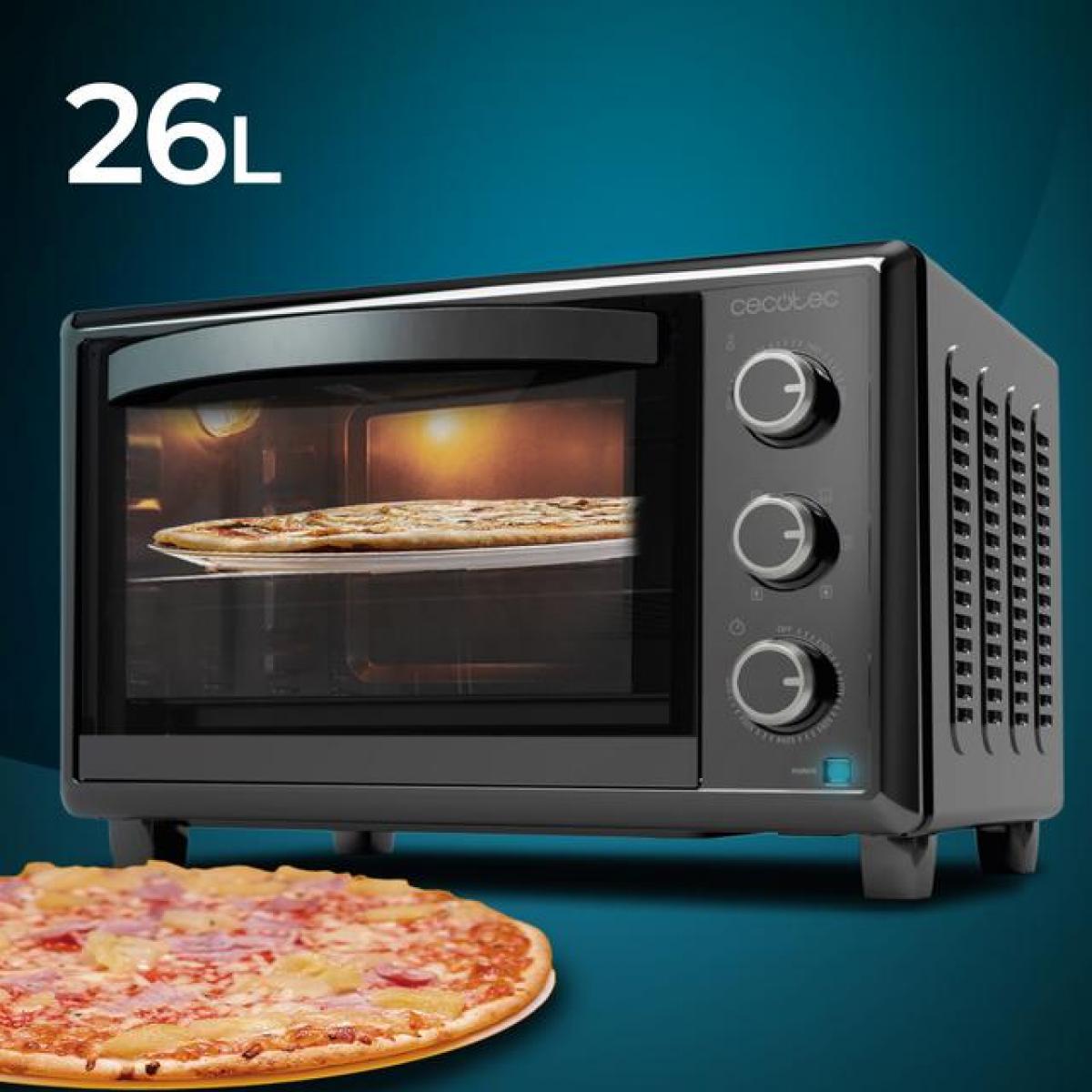 HORNO SOBREMESA CECOTEC 03818 BAKE&TOAST 2600 BLACK 4PIZZA 26L 1500W
