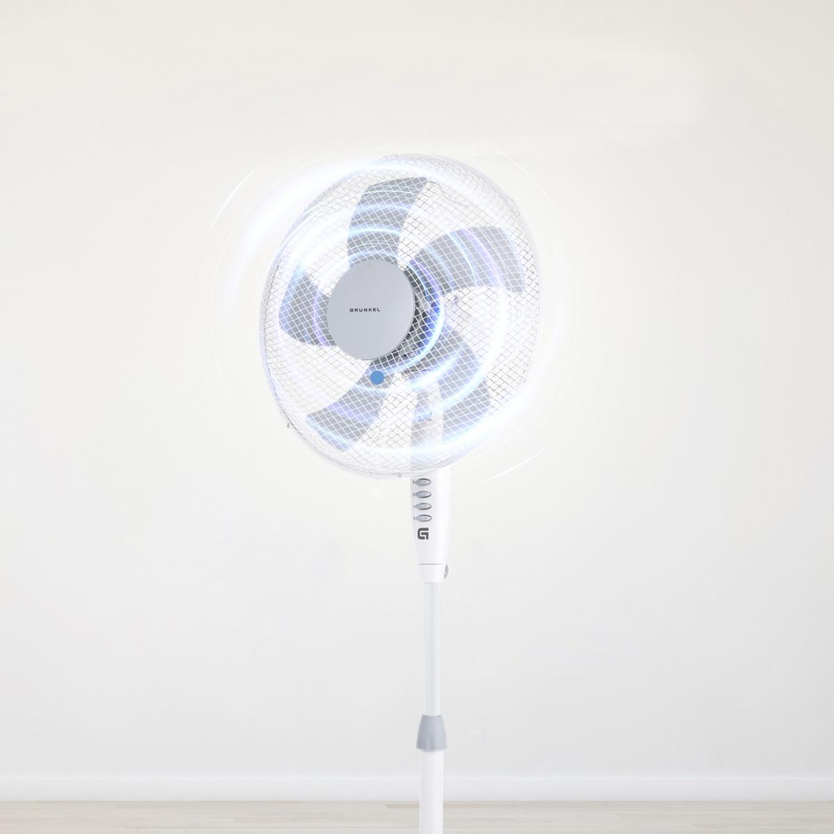 VENTILADOR PIE GRUNKEL FAN-165X 40CM 50W 5 ASPAS BCO