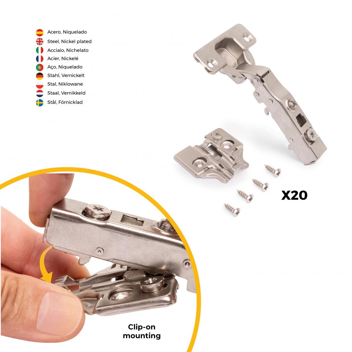 Kit de bisagra recta X91N con suplemento