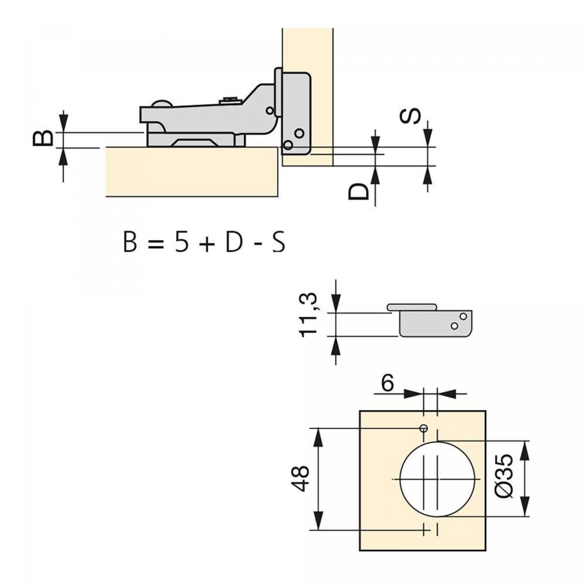 Kit de bisagra codo X91N con suplemento