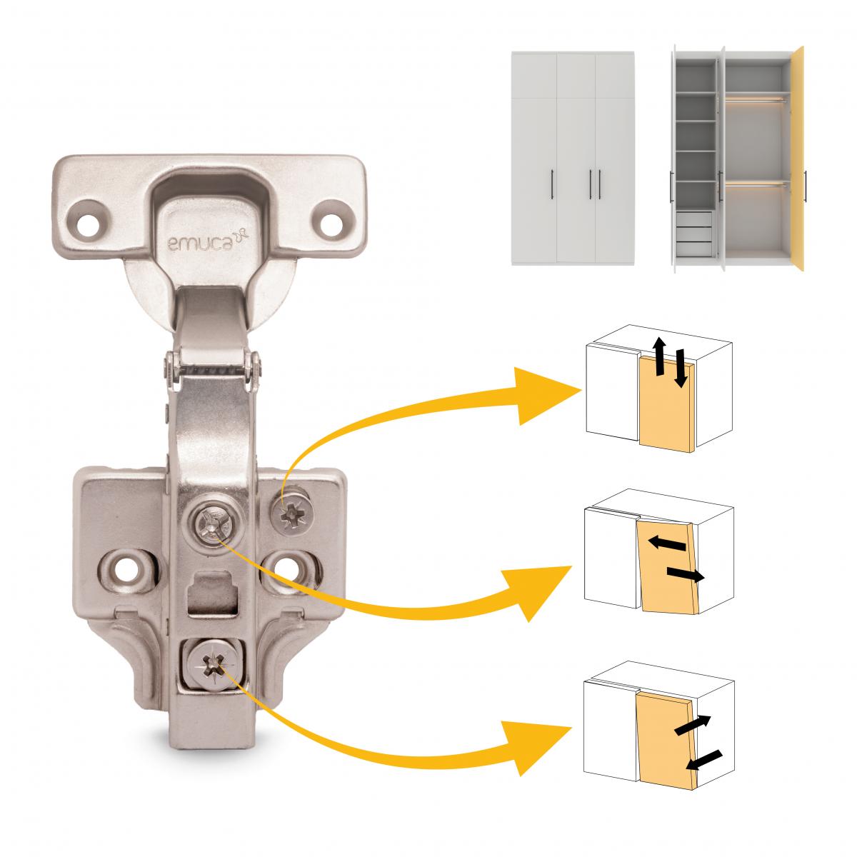 Kit de bisagra recta X91 con cierre suave y suplemento