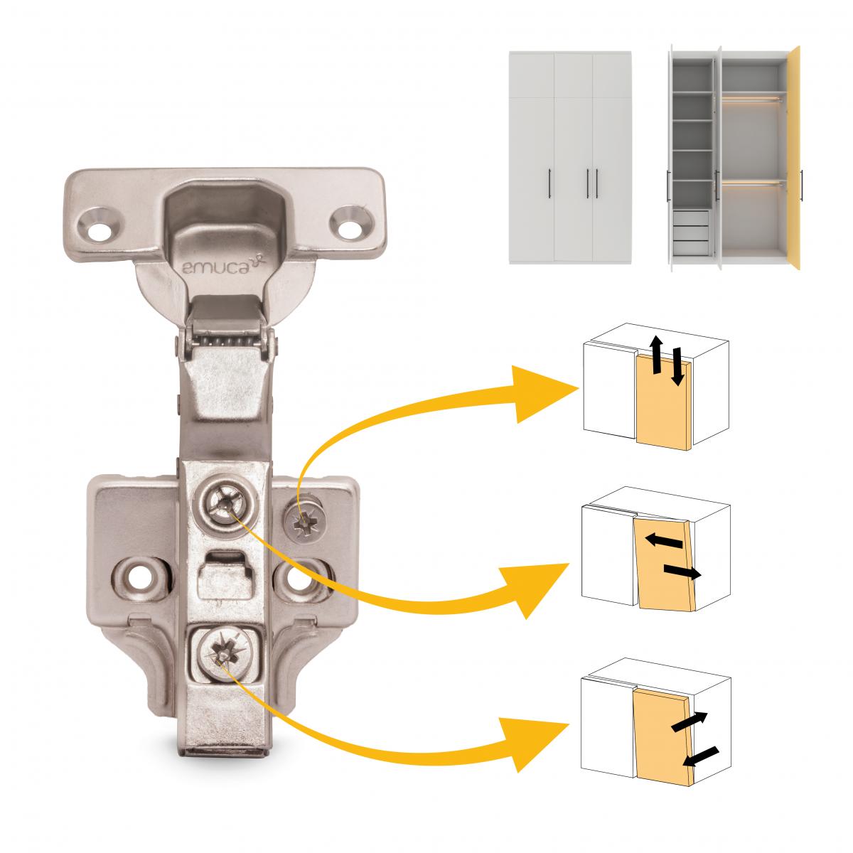 Kit de bisagra codo X91 con cierre suave y suplemento