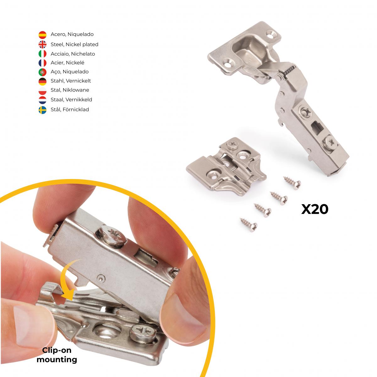 Kit de bisagra supercodo X91 con cierre suave y suplemento