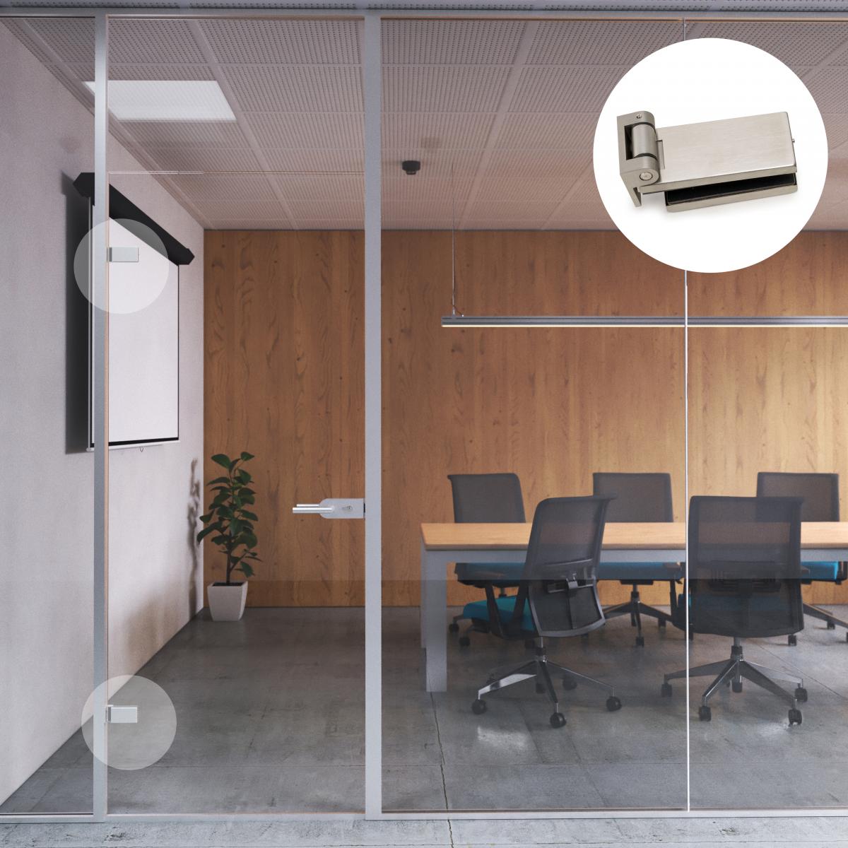 Bisagra para puerta de cristal con pala de 34mm