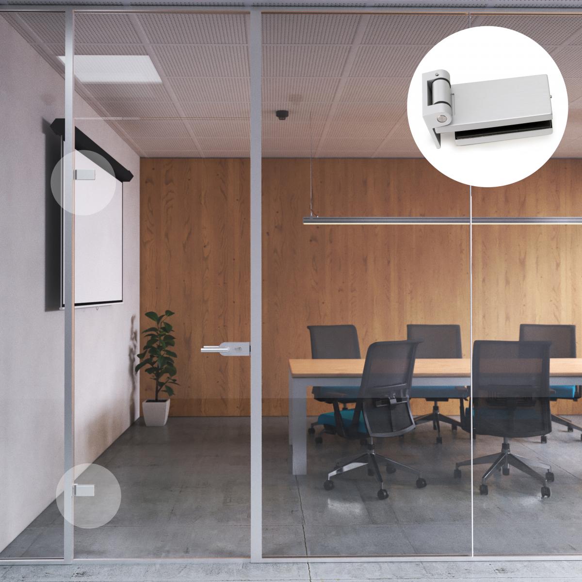 Bisagra para puerta de cristal con pala de 40mm