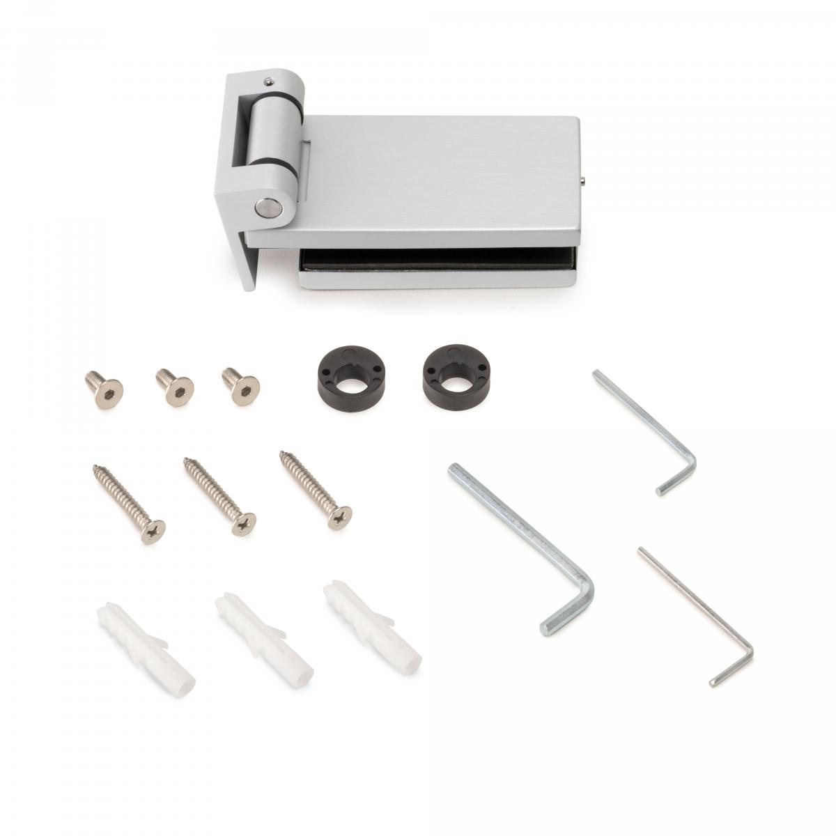 Bisagra para puerta de cristal con pala de 40mm