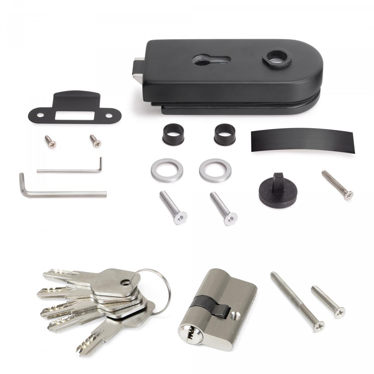 Kit de cerradura para puerta de cristal con marco de madera