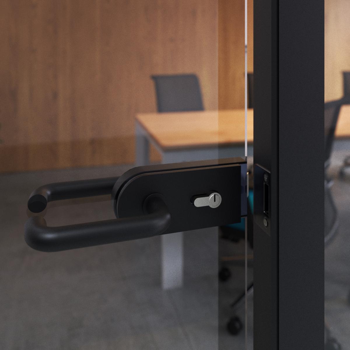 Kit de cerradura para puerta de cristal con marco de madera