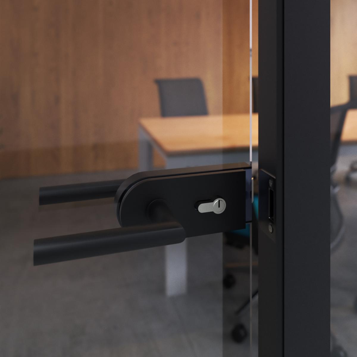 Kit de cerradura para puerta de cristal con marco de madera