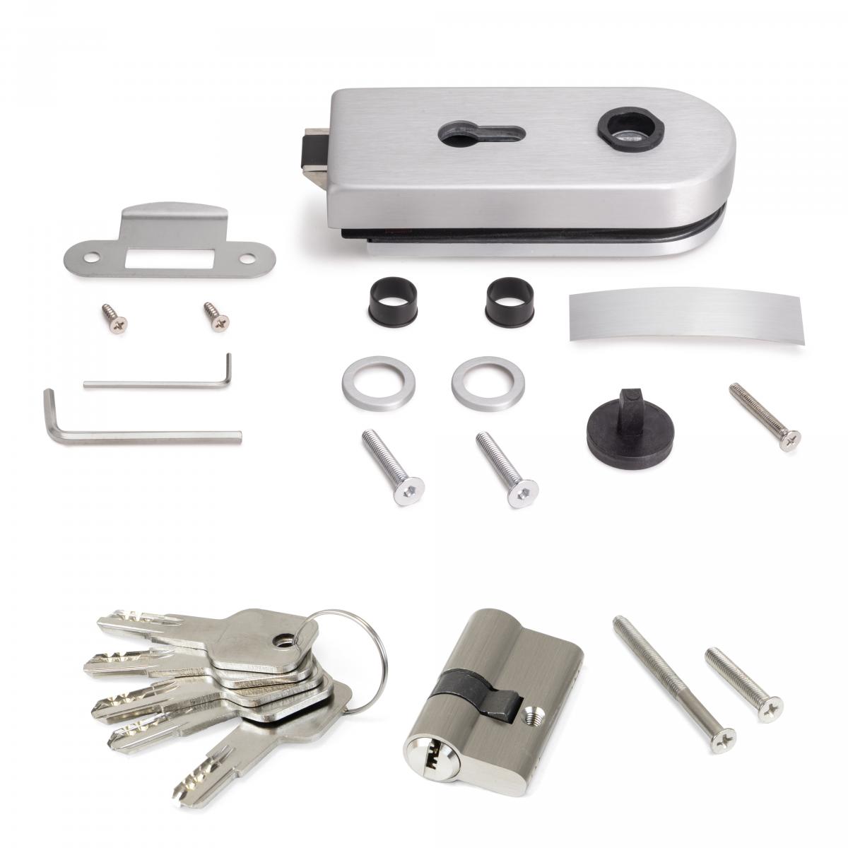 Kit de cerradura para puerta de cristal con marco de madera