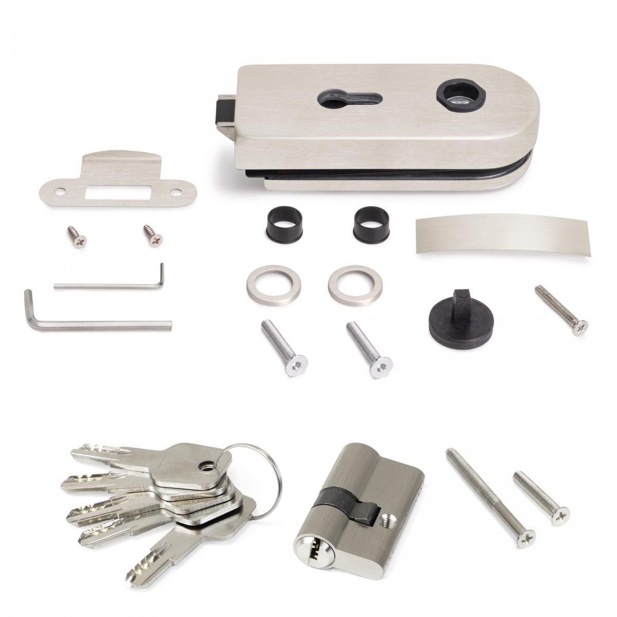 Kit de cerradura para puerta de cristal con marco de madera