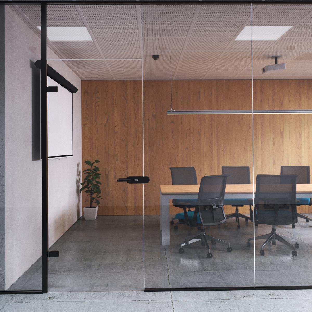 Kit de cerradura y cerradero para puerta doble de cristal