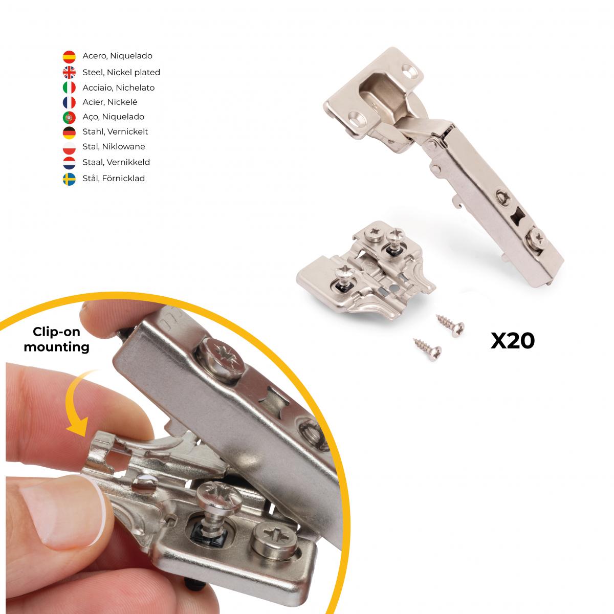 Kit de bisagra recta X92N y suplemento