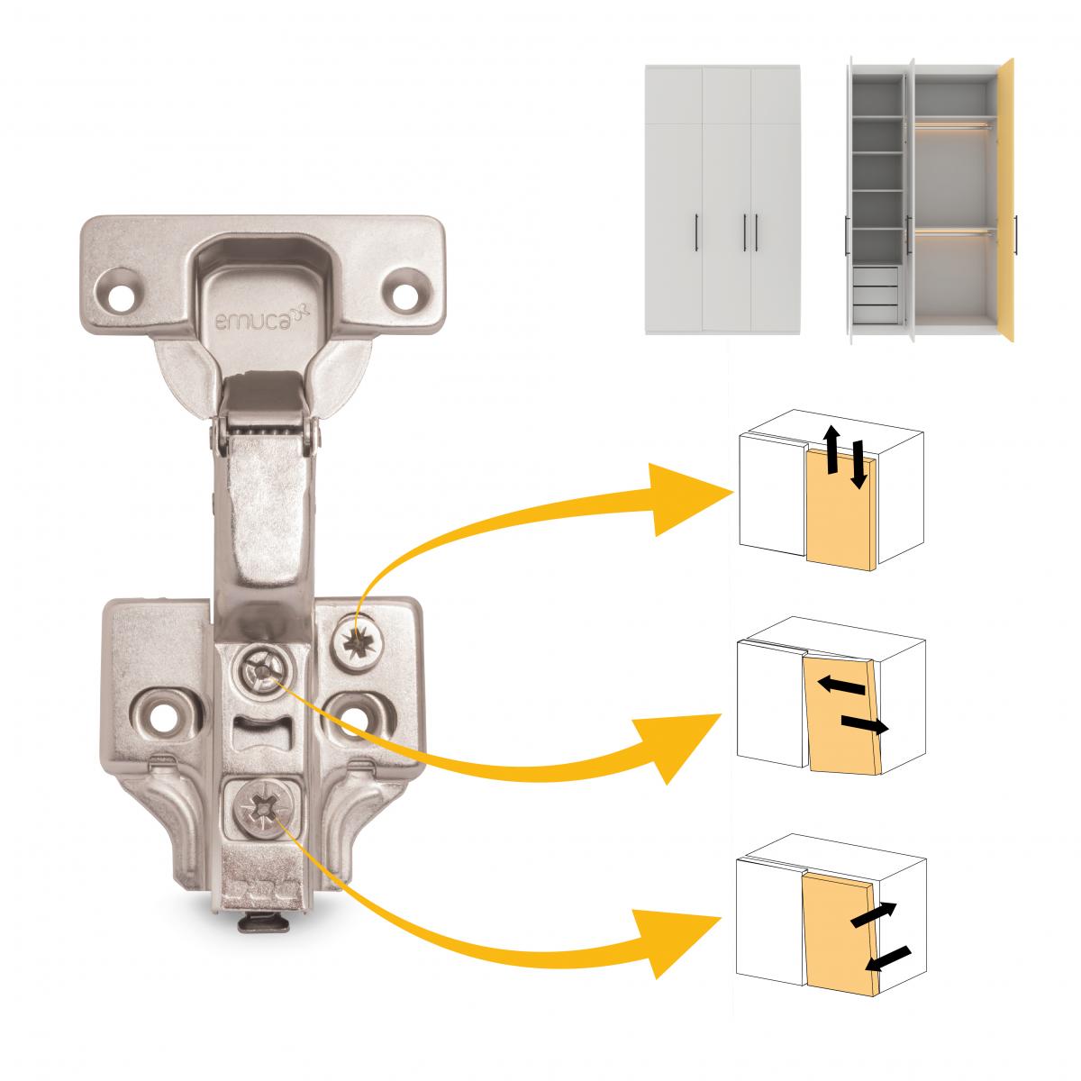 Kit de bisagra supercodo X92 con cierre suave y suplemento