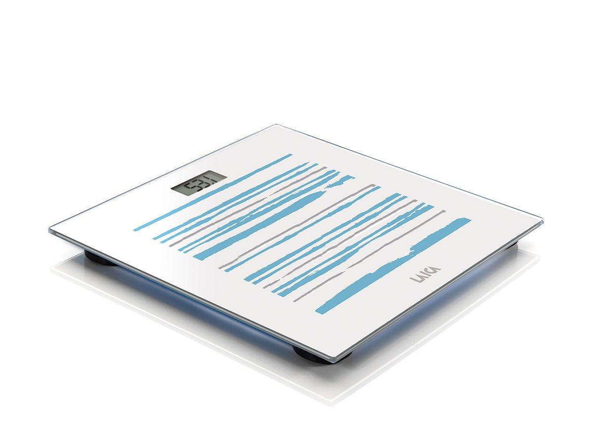 BASCULA LAICA PS1074 30x30 CRISTAL 150KG RAYAS AZULES