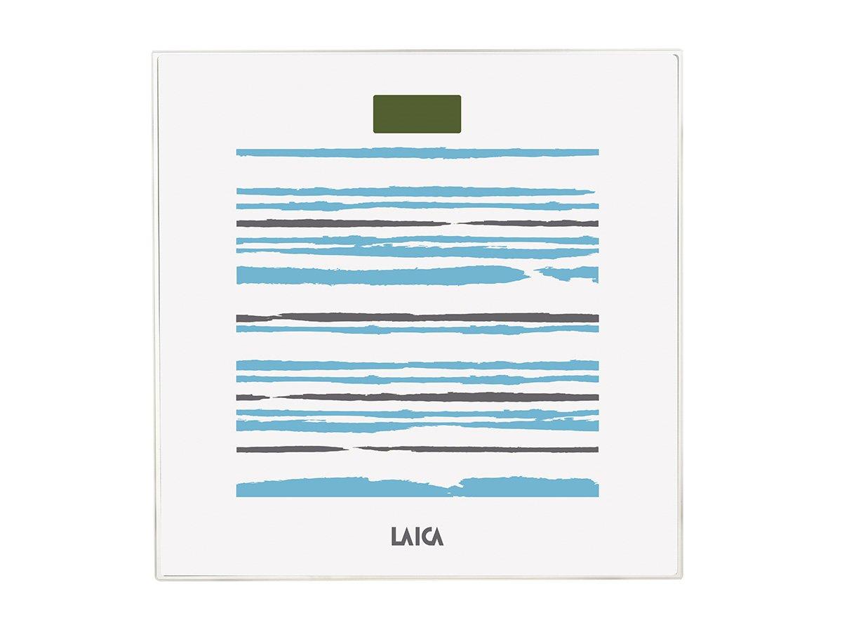 BASCULA LAICA PS1074 30x30 CRISTAL 150KG RAYAS AZULES