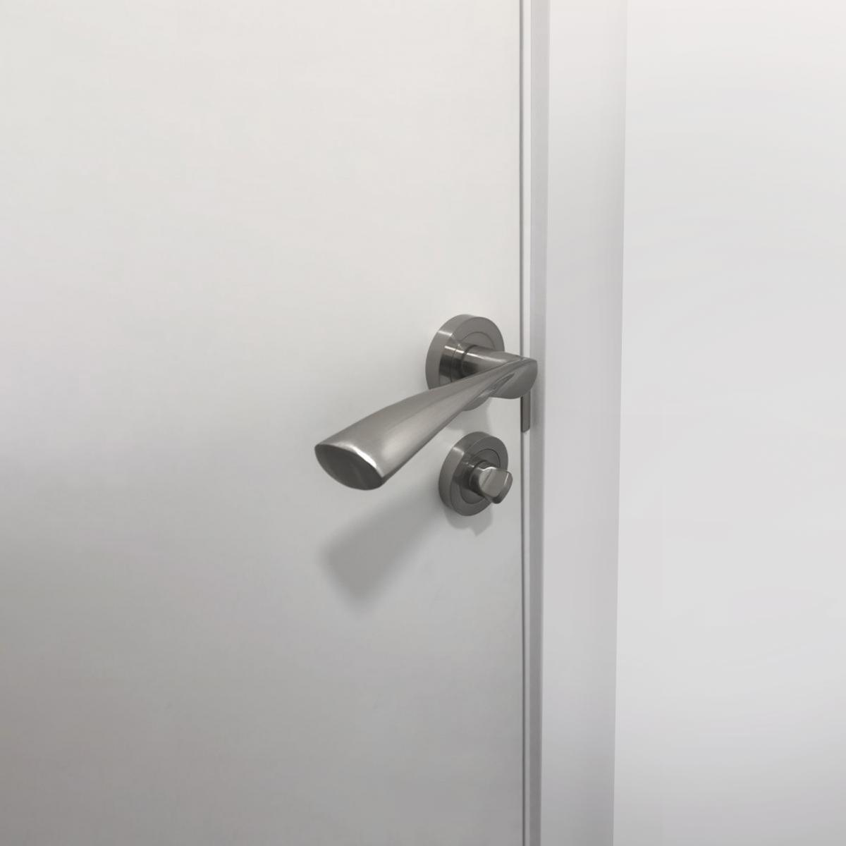 Juego de condena con roseta redonda para puertas de interior.