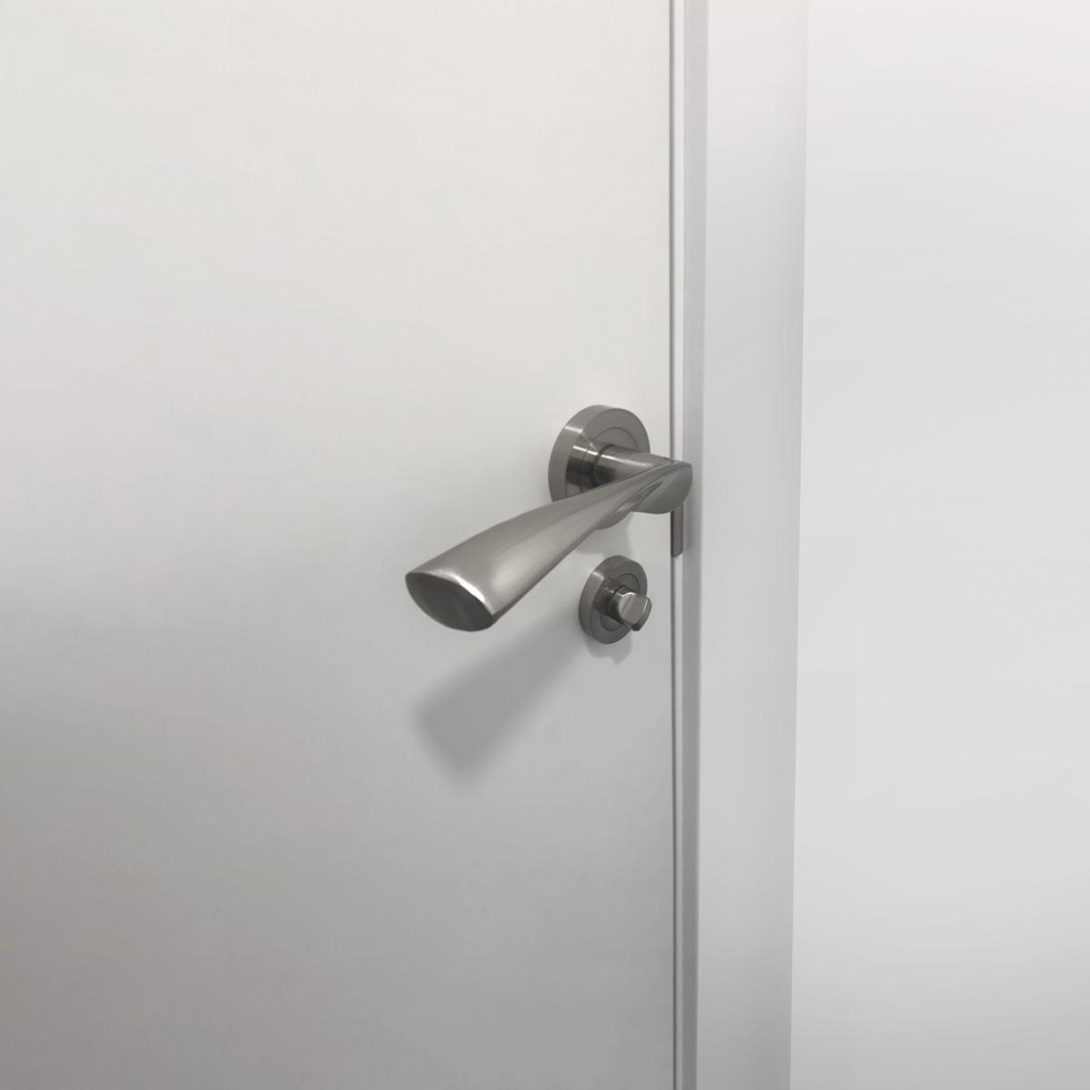 Juego de condena con roseta redonda para puertas de interior.