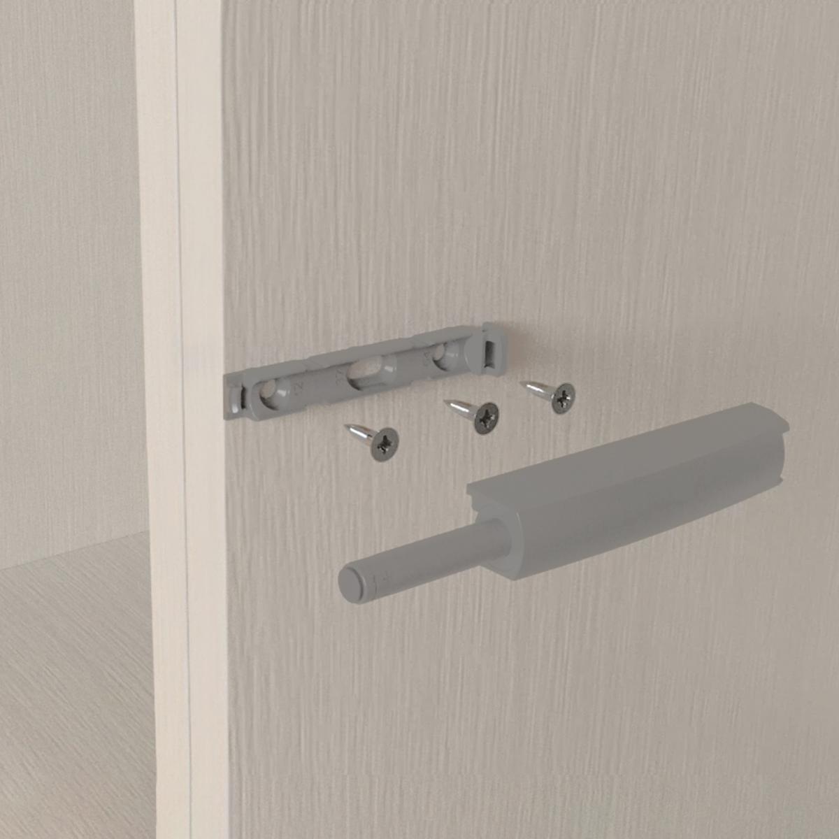 Cierre Push Lite de puerta para atornillar en el mueble con regulación, 80 mm