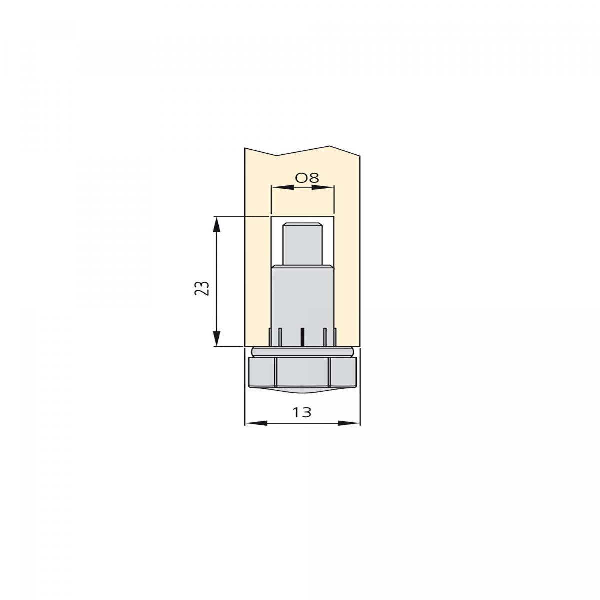 Pie nivelador con base hexagonal M6 con tuerca