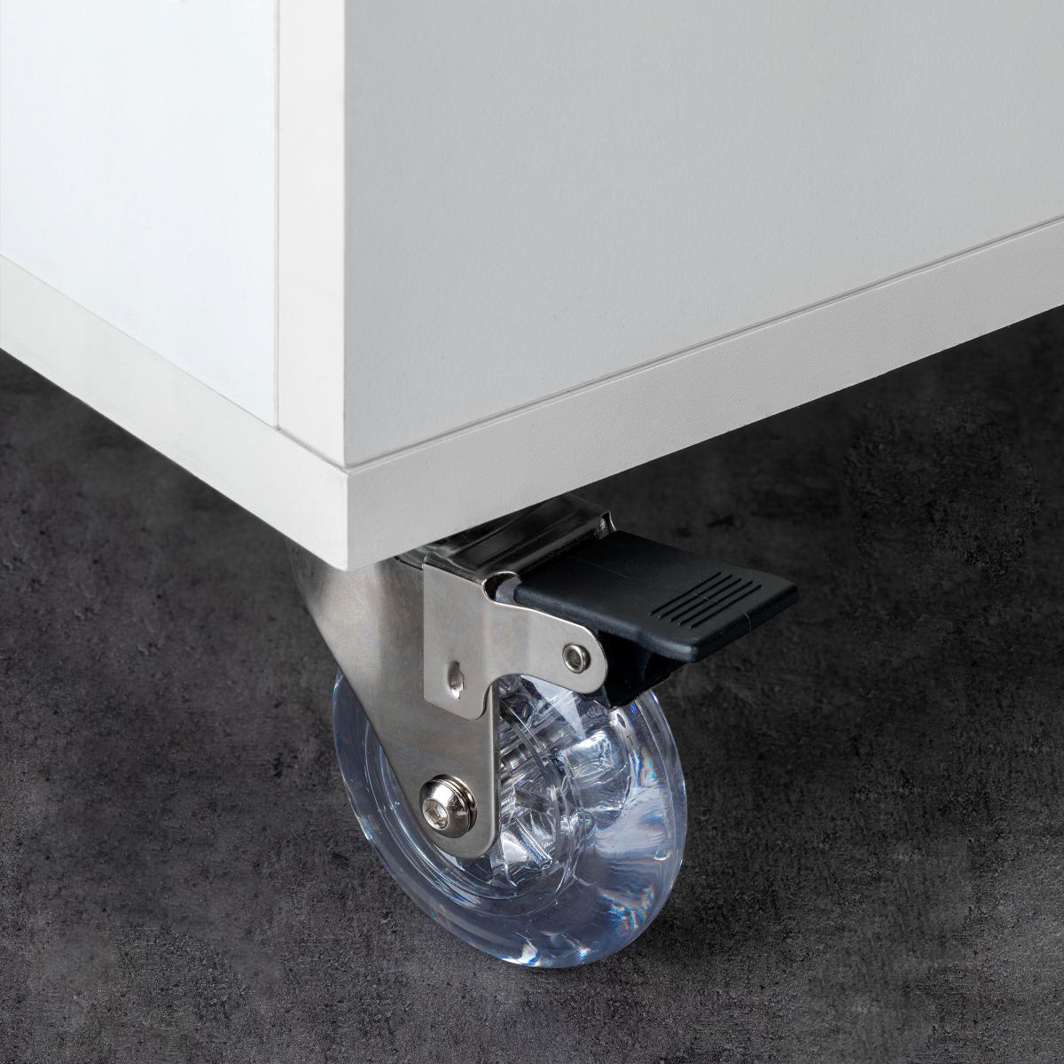 Rueda Slip transparente con placa de montaje