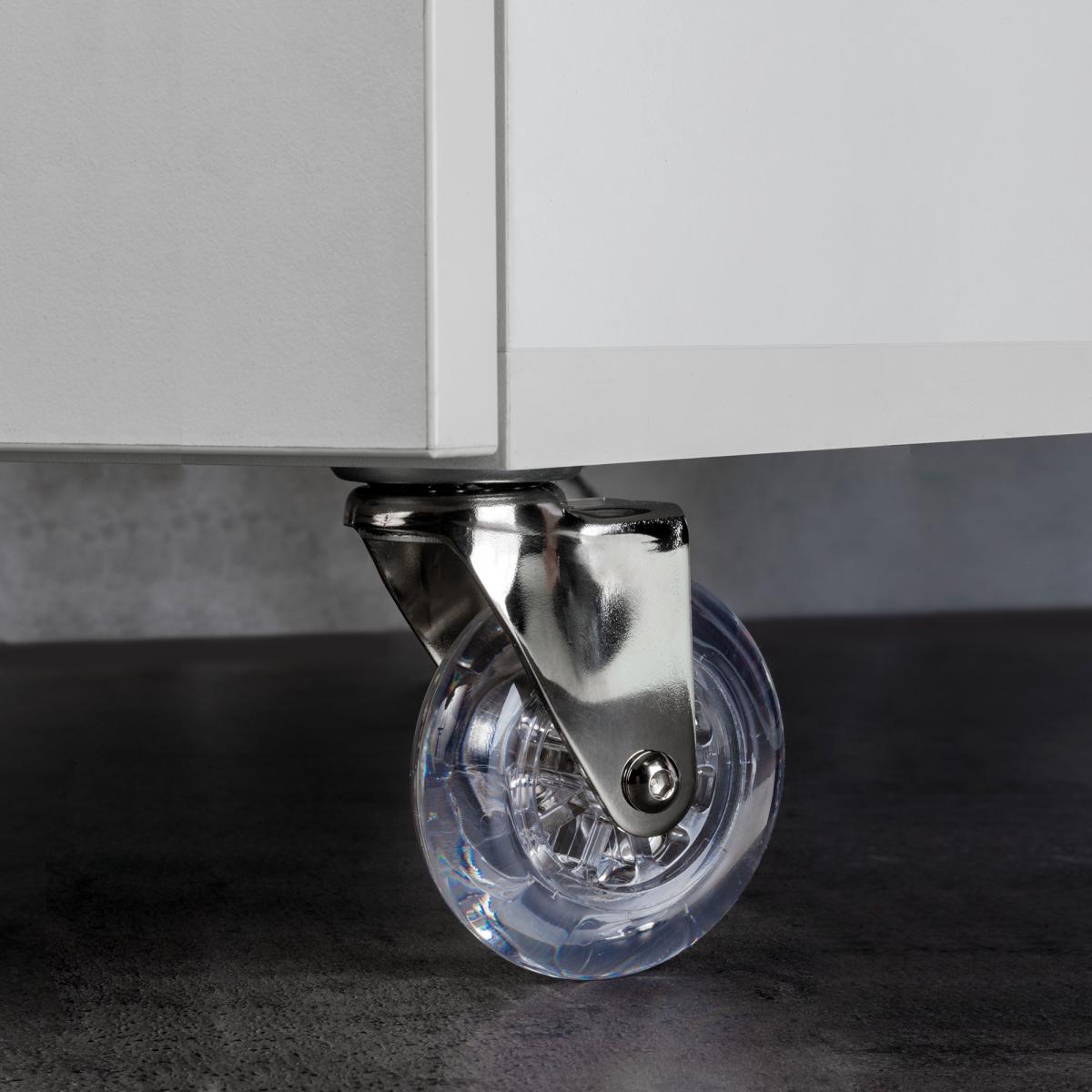 Rueda Slip transparente con placa de montaje