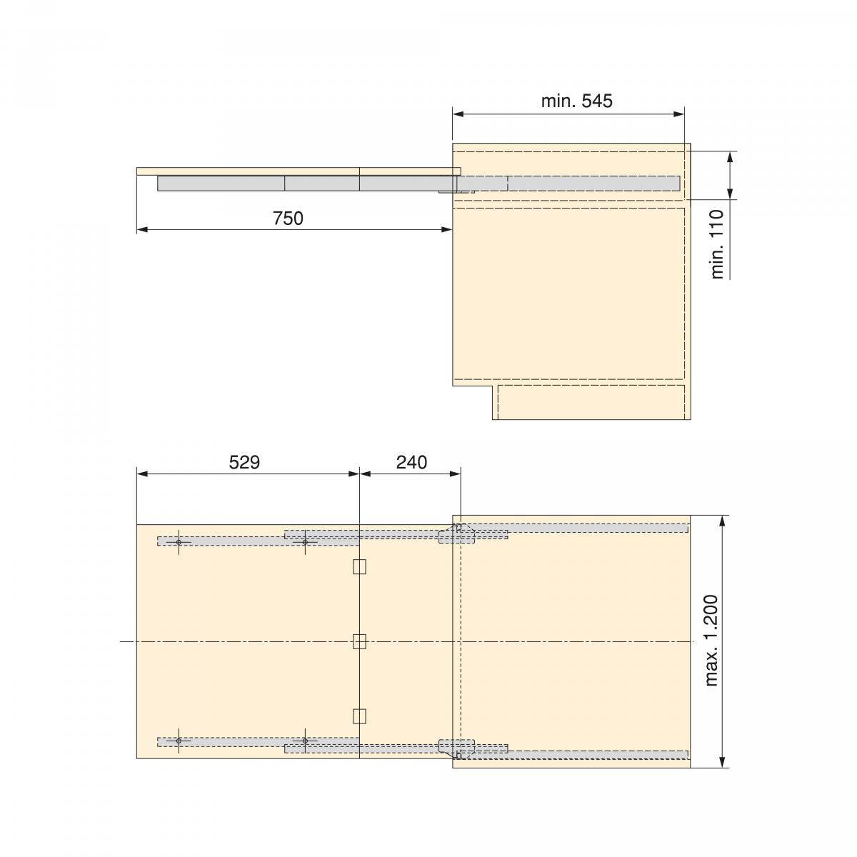 Guías para mesa extensible Coktail Reverse H35