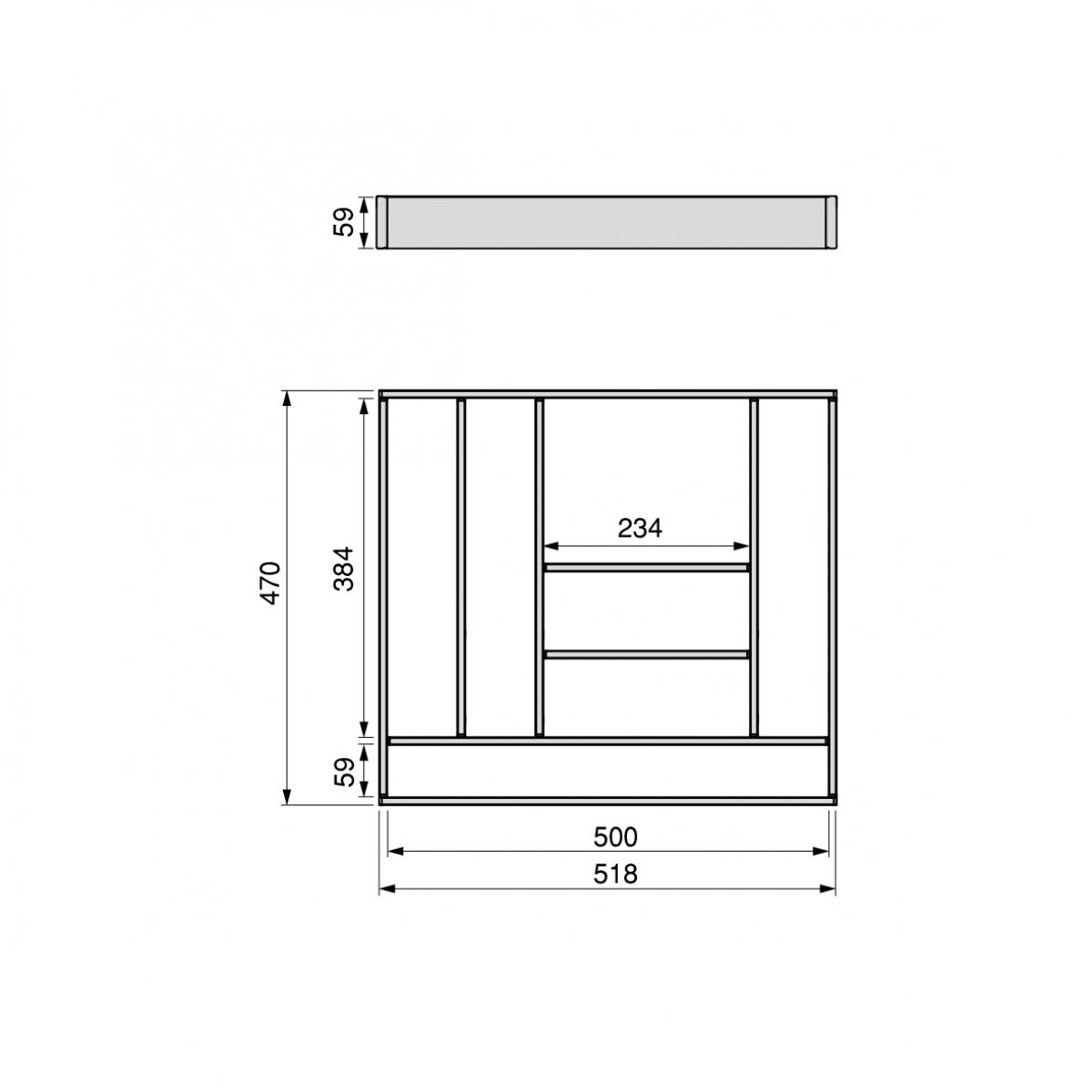 Organizador para cajón Alumount 600x500