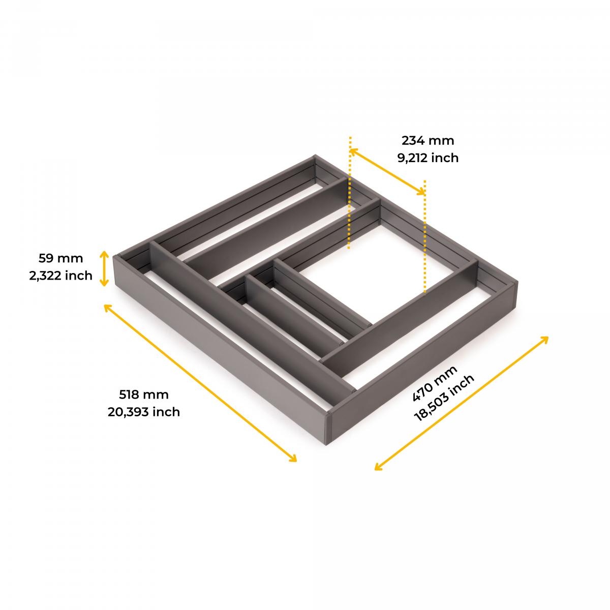 Organizador para cajón Alumount 600x500