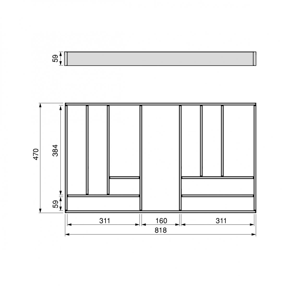 Organizador para cajón Alumount 900x500
