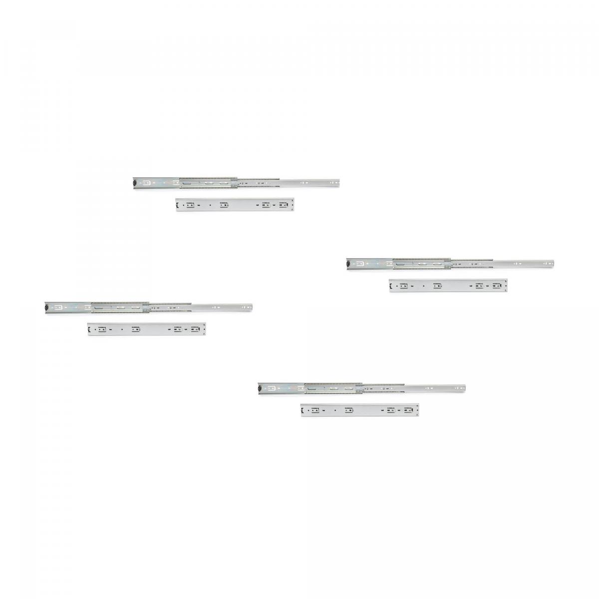 Juego de guías de bolas para cajones de gran carga con extracción total, altura 51 mm