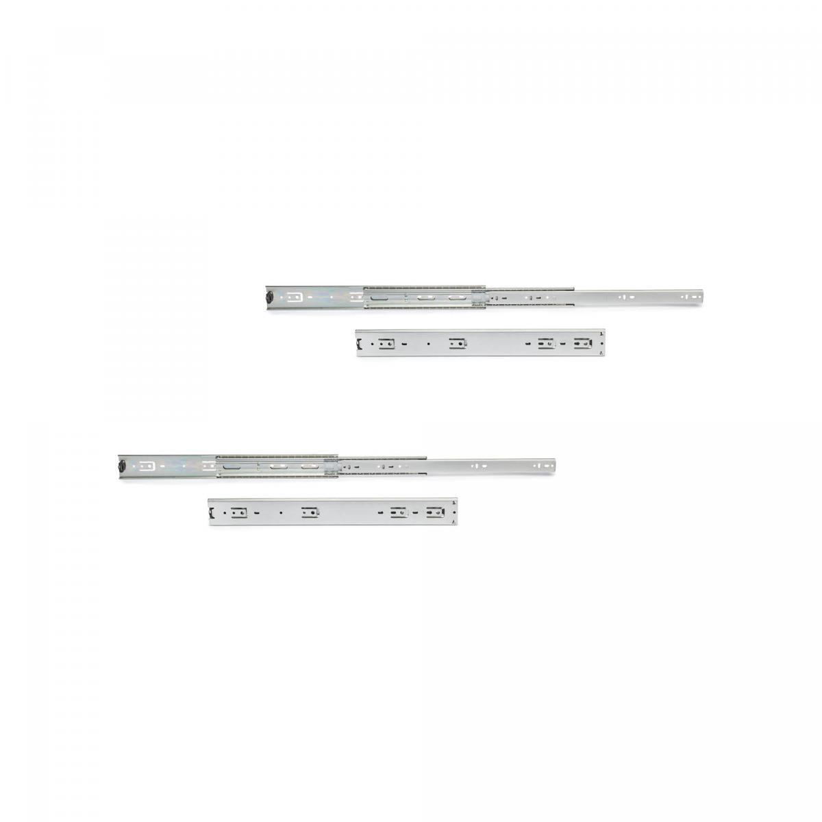 Juego de guías de bolas para cajones de gran carga con extracción total, altura 51 mm