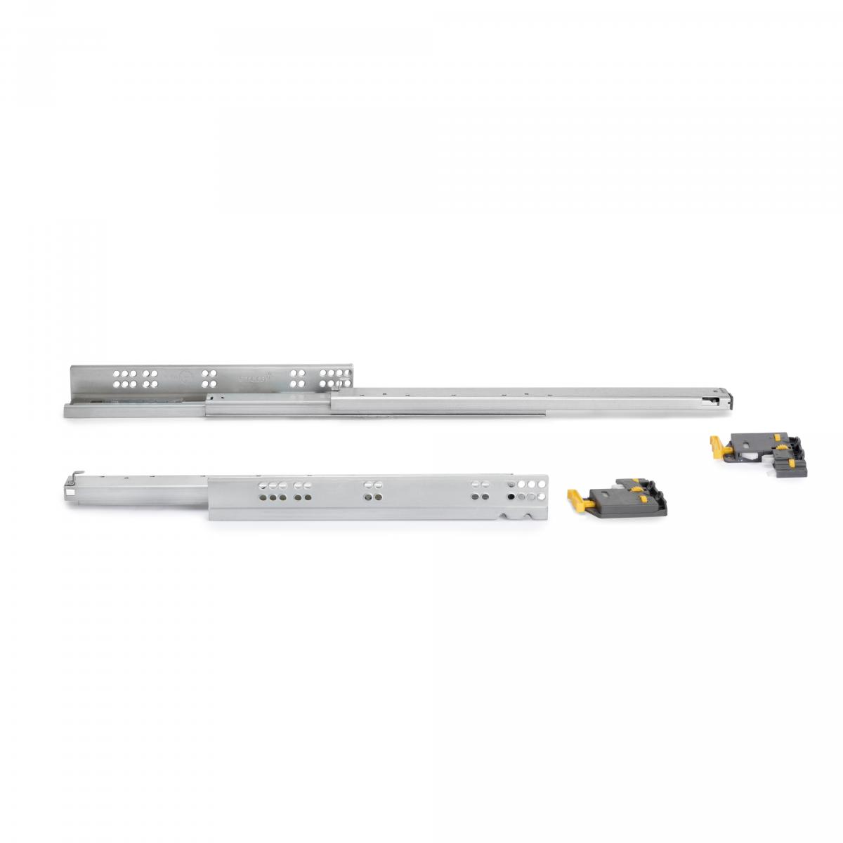 Guías Silver para cajones de extracción total con cierre suave y enganche (290 - 590)