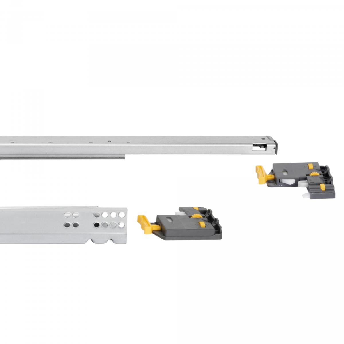 Guías Silver para cajones de extracción total con cierre suave y enganche (290 - 590)