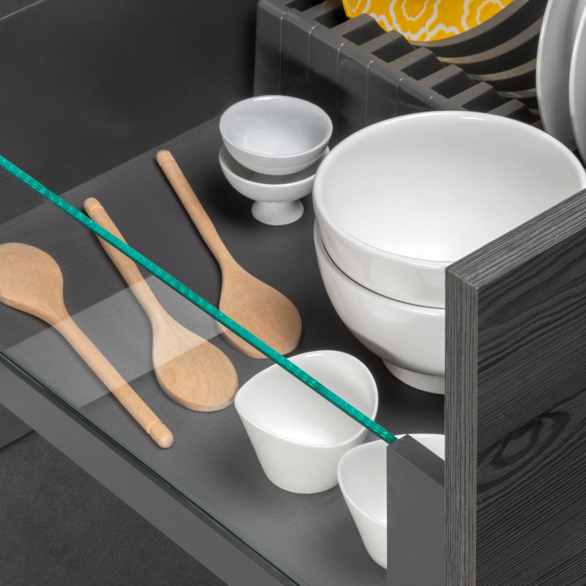 Cajón exterior Vertex 40 kg con lateral de vidrio de altura 178mm