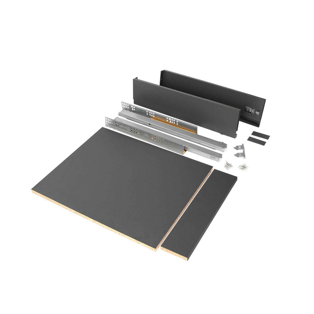 Kit de cajón para cocina o baño Vertex de altura 93mm con tableros incluidos