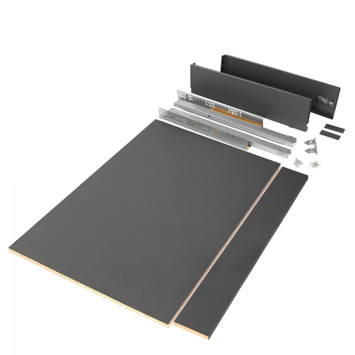 Kit de cajón para cocina o baño Vertex de altura 93mm con tableros incluidos