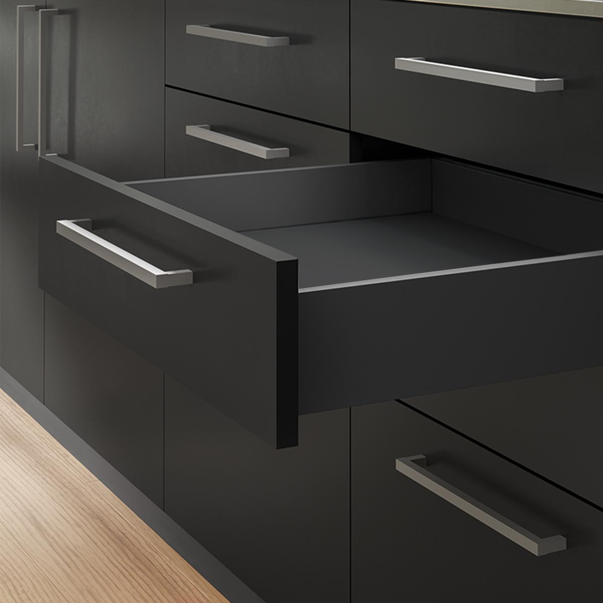 Kit de cajón para cocina o baño Vertex de altura 178mm con tableros incluidos y regulación 3D