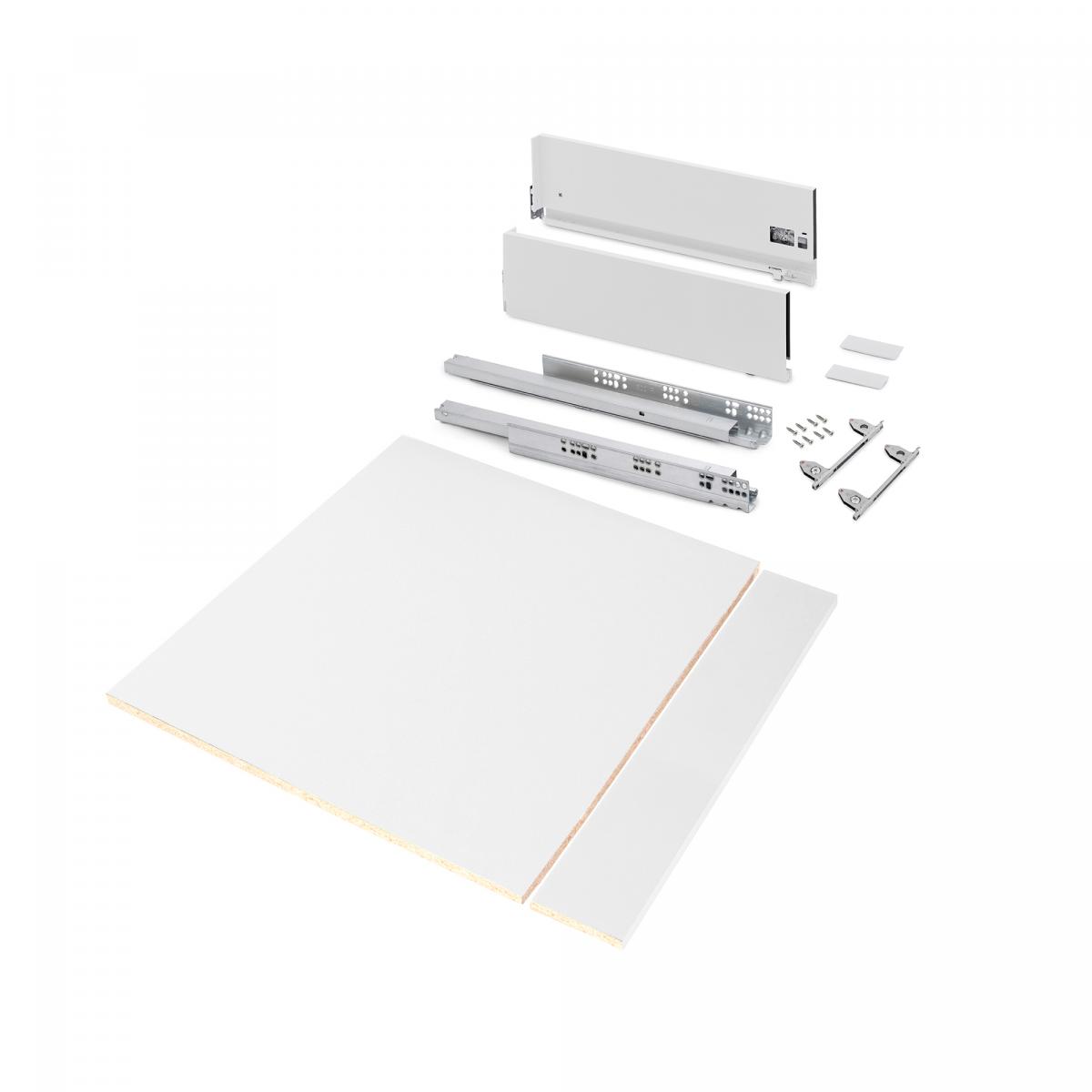 Kit de cajón para cocina o baño Vertex de altura 178mm con tableros incluidos y regulación 3D