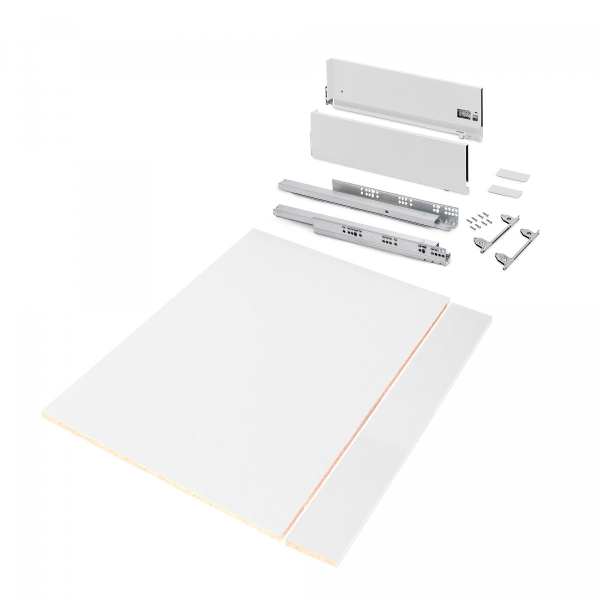 Kit de cajón para cocina o baño Vertex de altura 178mm con tableros incluidos y regulación 3D